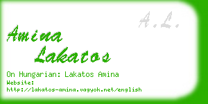 amina lakatos business card